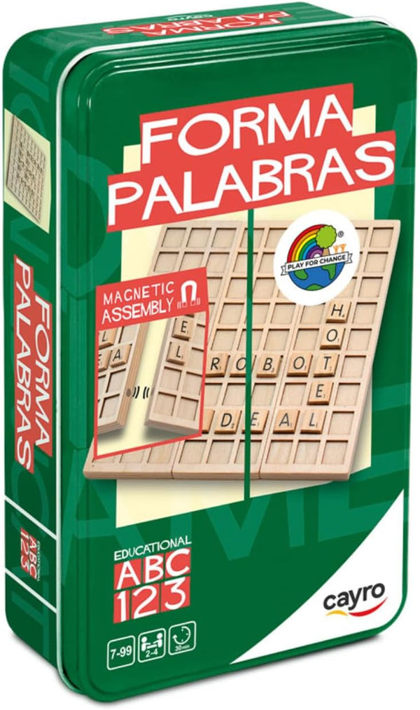 Cayro Formapalabras 128 - caja metálica de viaje del juego de formar palabras - vista principal