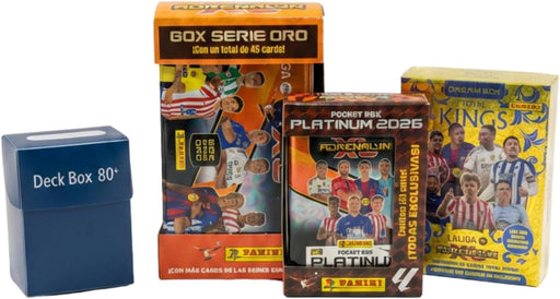 Pack Coleccionista 3 Boxes Adrenalyn XL LaLiga 2025-26: Serie Oro, Pocket Box Platinum y Dream Box Total Kings