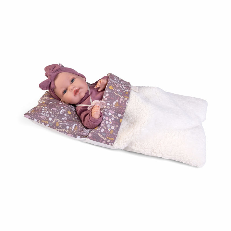 Muñeca Baby Toneta Palabritas con Saco de Borreguillo 33cm