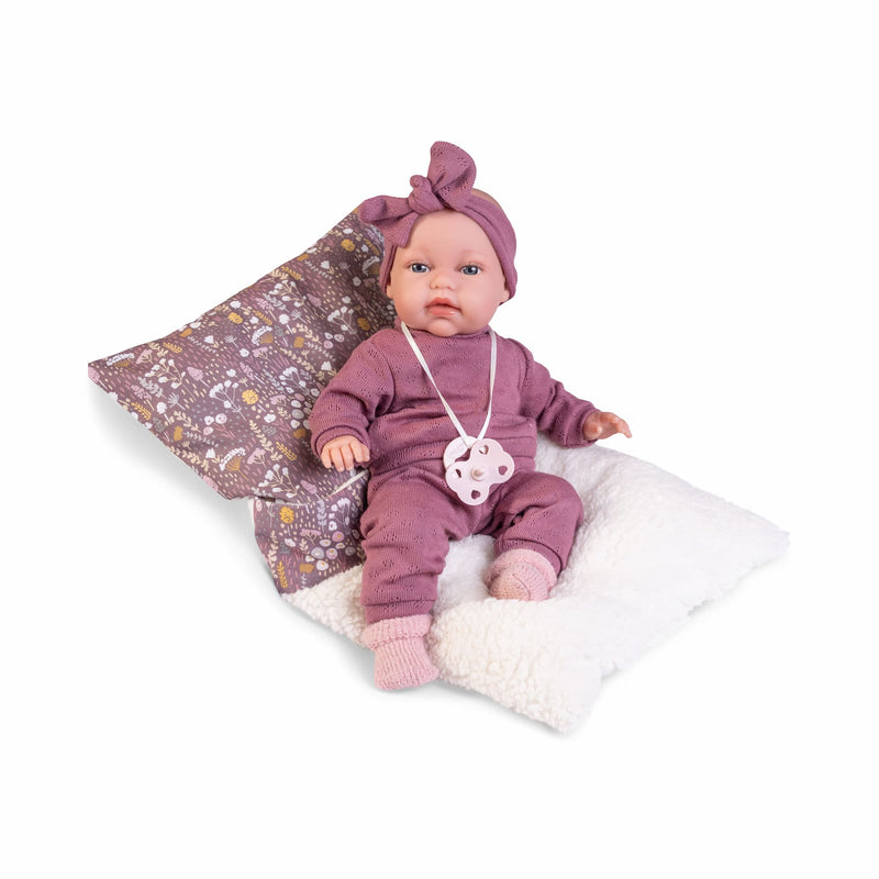 Muñeca Baby Toneta Palabritas con Saco de Borreguillo 33cm