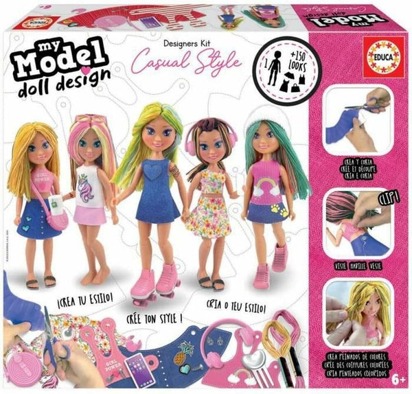 My Model Doll Design Casual Style de Educa: caja con muñecas de estilo casual y accesorios (ref 18368)