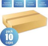 Caja de cartón 460x310x100 mm cerrada, pack de 10