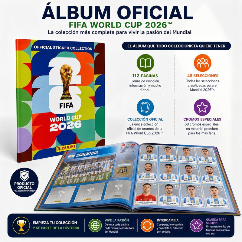 Pack Álbum + 50 Sobres Panini FIFA World Cup 2026