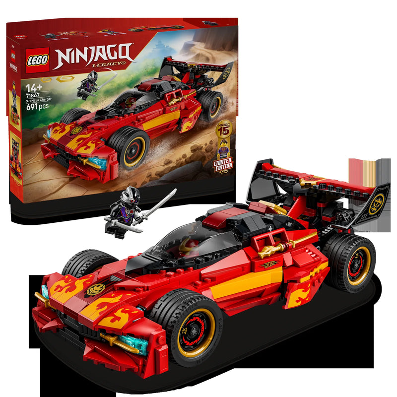 LEGO Ninjago 71867 Deportivo Ninja X-1: 15 Aniversario - display: caja + producto montado