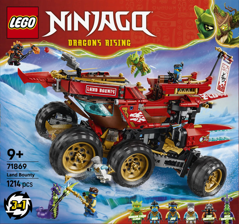LEGO Ninjago 71869 Bounty Terrestre - caja reverso con escenas de juego