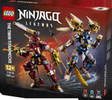 LEGO Ninjago 71870 Titanes Robot Gemelos - caja lateral con detalles del set