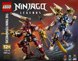 LEGO Ninjago 71870 Titanes Robot Gemelos - caja reverso con escenas de juego