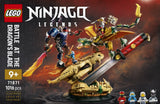LEGO Ninjago 71871 Batalla en la Espada del Dragón - caja reverso con escenas de juego