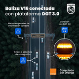 Infografía: Baliza Geolocalizable PHILIPS V16 Homologada DGT