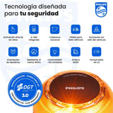 Infografía: Baliza Geolocalizable PHILIPS V16 Homologada DGT