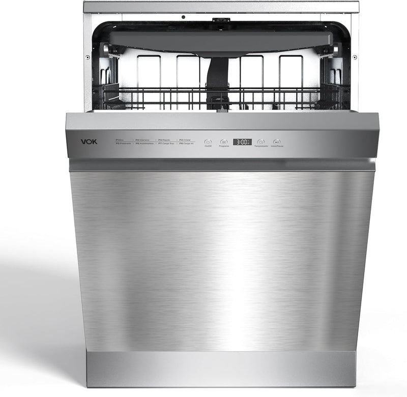 Lavavajillas VOK LV-1460IX 14 Cubiertos 8 Programas Inox Antihuellas