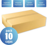 Caja de cartón 500x350x120 mm cerrada, pack de 10