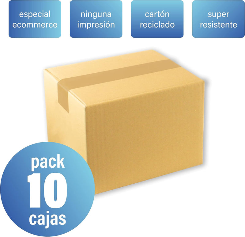 Pack 10 Cajas de Cartón 230x190x160mm para Envíos y Mudanzas