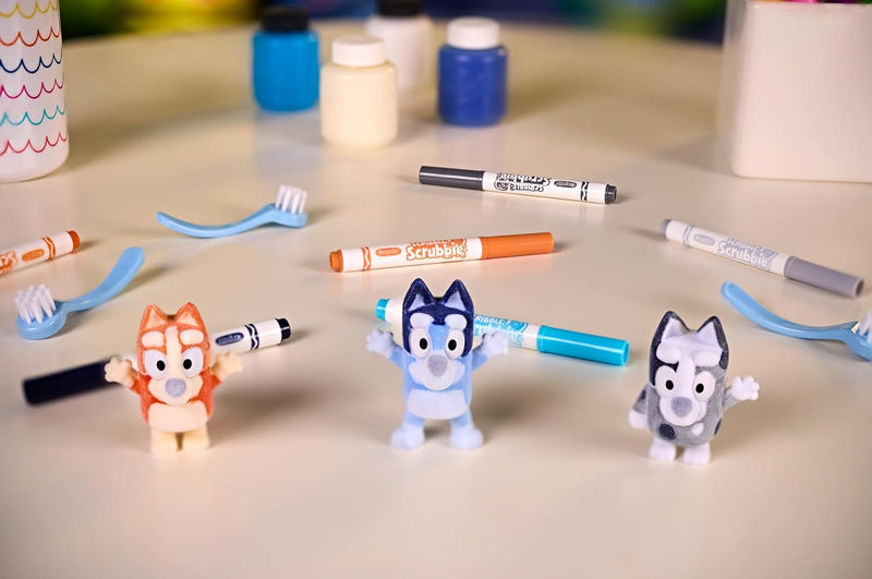 Crayola Washimals Bluey - Set 4 Mascotas con Stickers Lavables