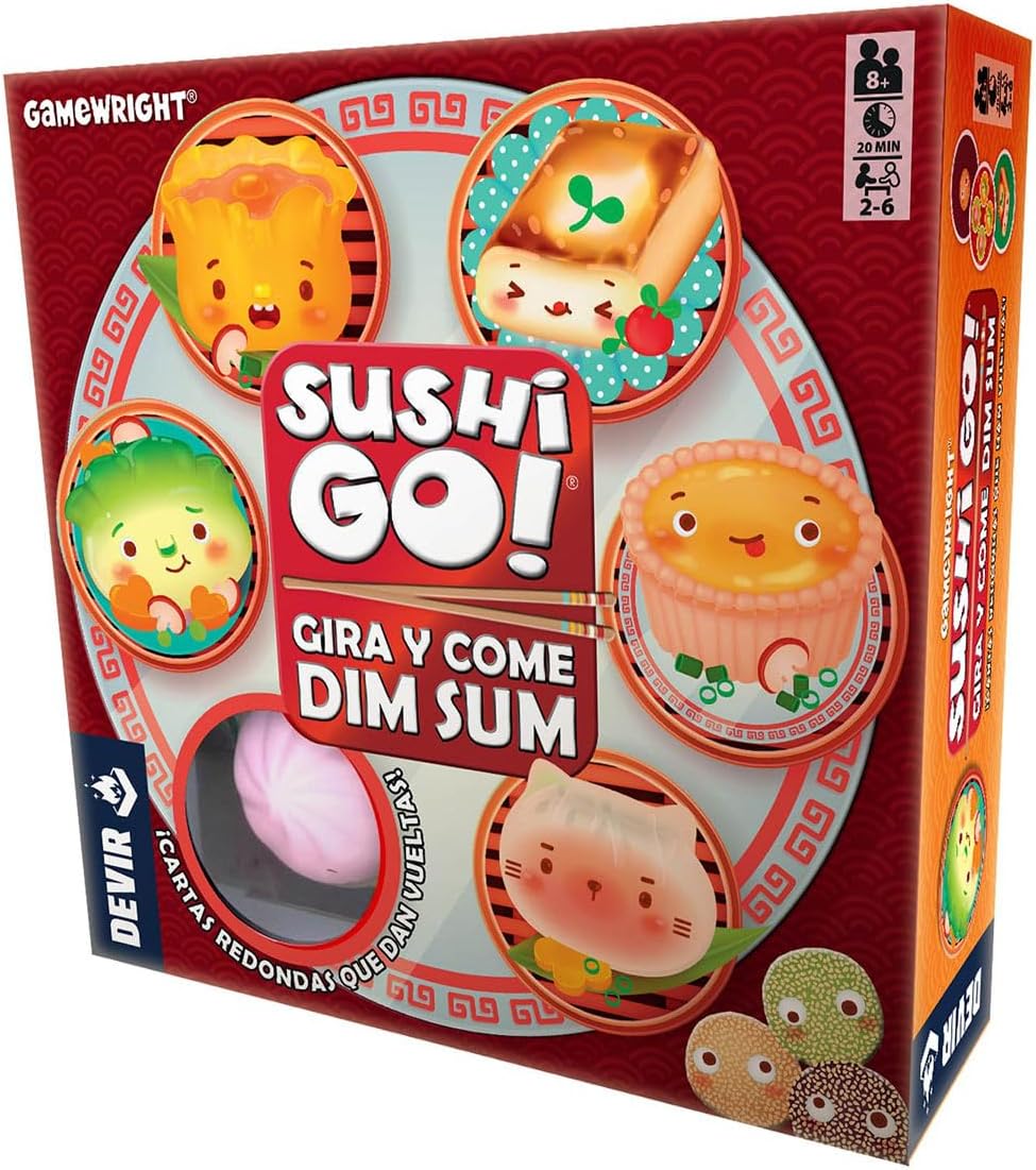 Caja del juego Sushi Go! Gira y Come Dim Sum de Devir