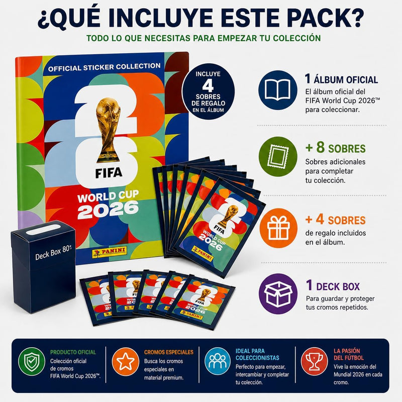 Pack Álbum + 8 Sobres Panini FIFA World Cup 2026