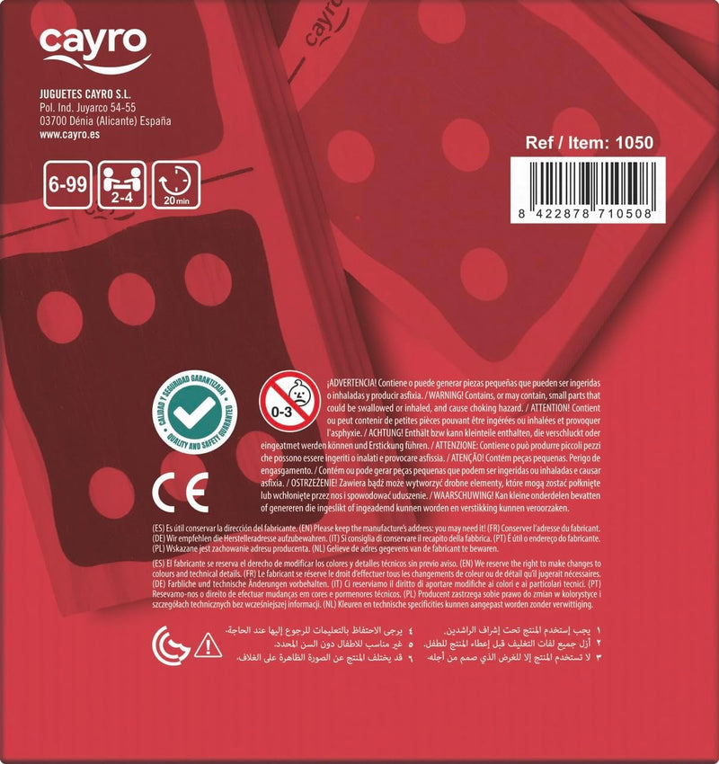 Dominó Cayro Gigante de Madera - Fichas Naturales de Tamaño Espectacular (1050)