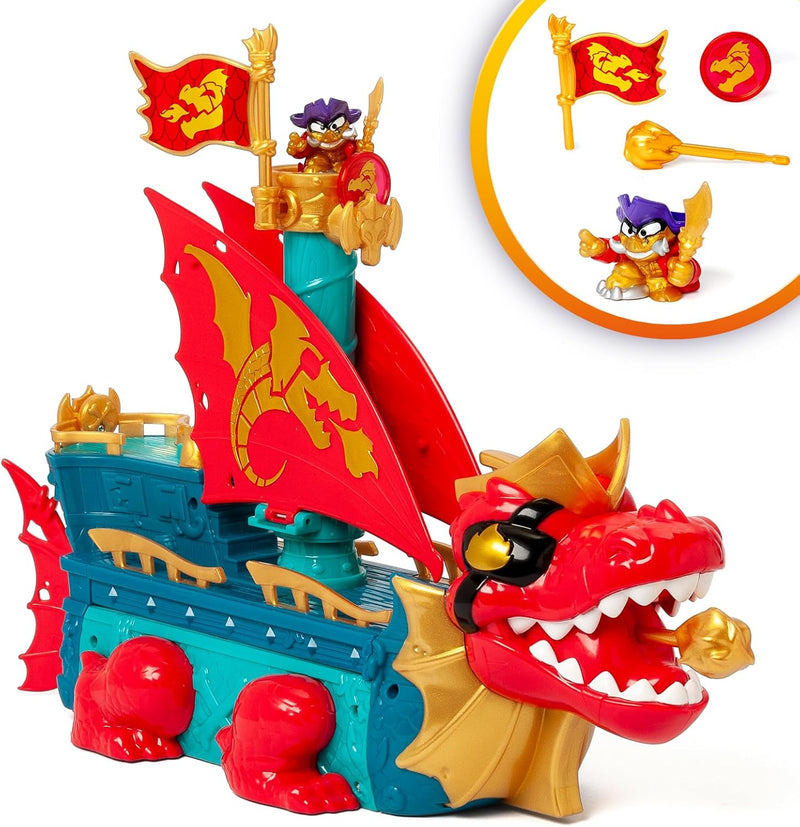 Barco del Dragón Piratix con Figuras y Accesorios