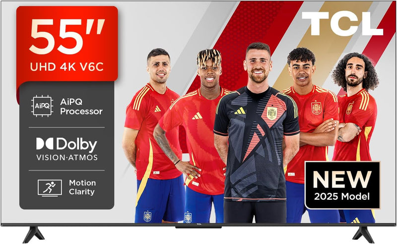 Televisor TCL 55" 55P6K UHD 4K Google TV HDR10 Dolby Audio Chromecast integrado para streaming cine en casa gaming
