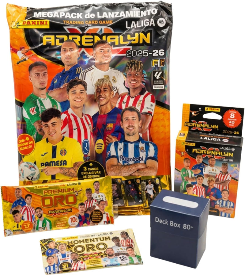 Megapack Adrenalyn XL 25-26 con sobre Oro Momentum, sobre Premium Oro y blister 8 sobres
