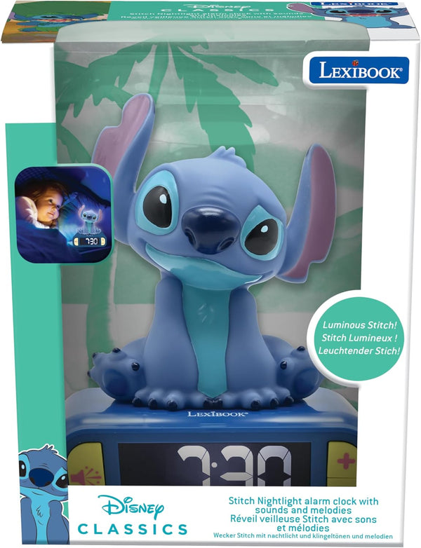 Lexibook RL800D – Despertador Stitch con Luz de Noche 3D
