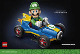 Caja frontal alternativa LEGO Super Mario 72050 LUIGI & MACH 8 - render del kart Mach 8 con Luigi al volante