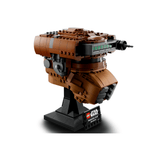 LEGO 75351 Casco de la Princesa Leia (Boushh), vista lateral con el visor de lentes verdes y el detalle trasero