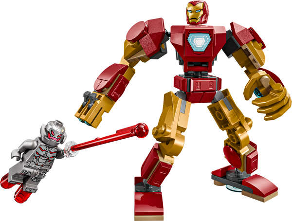 LEGO Marvel 76307 Armadura Robótica de Iron Man vs. Ultrón con sus dos minifiguras