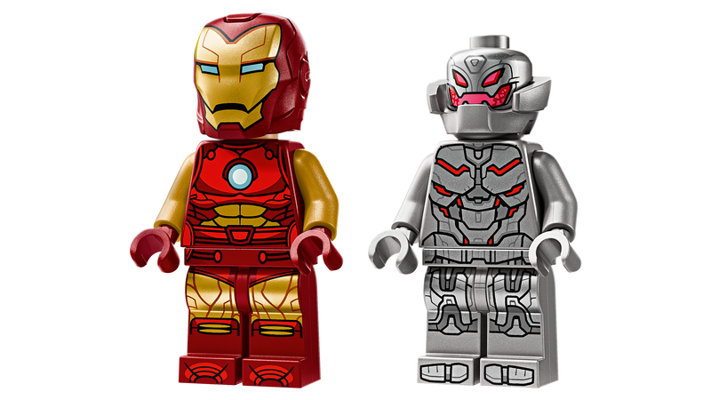 Minifiguras de Iron Man y Ultrón incluidas en el set LEGO Marvel 76307