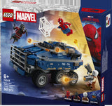 LEGO Super Heroes Marvel 76349 Spider-Man: Persecución del Furgón Penitenciario - caja lateral con detalles del set