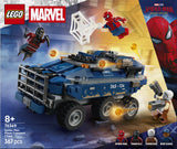 LEGO Super Heroes Marvel 76349 Spider-Man: Persecución del Furgón Penitenciario - caja reverso con escenas de juego