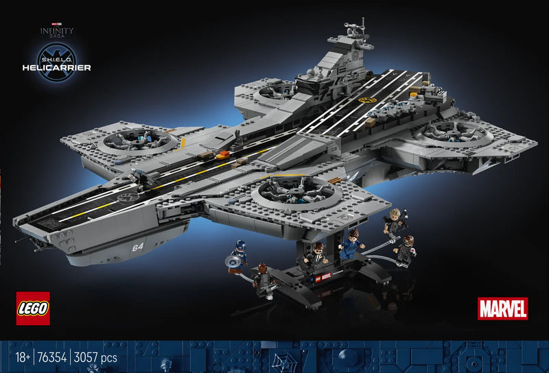 LEGO Super Heroes Marvel 76354 Helitransporte de S.H.I.E.L.D. - caja reverso con escenas de juego