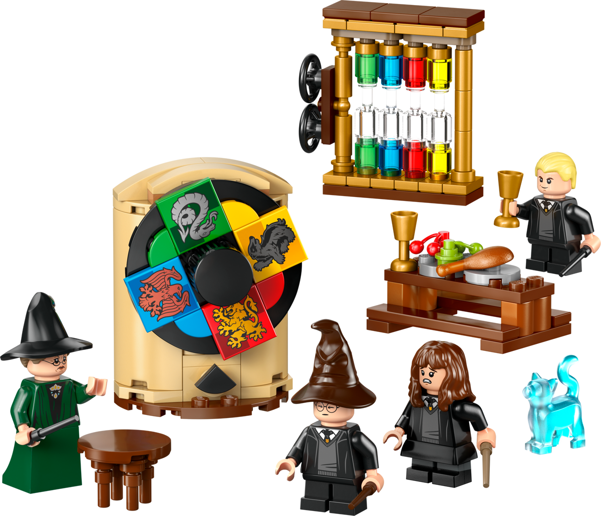 LEGO Harry Potter 76460 Ceremonia del Sombrero Seleccionador con sus cuatro minifiguras