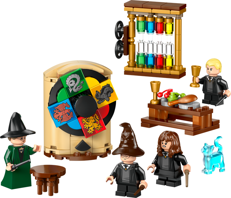 LEGO Harry Potter 76460 Ceremonia del Sombrero Seleccionador con sus cuatro minifiguras