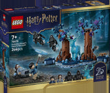 Caja frontal LEGO Harry Potter 76475 Forbidden Forest Expecto Patronum: ciervo patronus azul translúcido, dementores y árboles mágicos, 244 piezas edad 7+, 25 Years of Magic