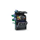 Mochila LEGO 76787 abierta con el dormitorio en miniatura