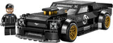 Set LEGO Speed Champions 77262 Ken Block 1965 Ford Mustang Hoonicorn RTR V1 montado: muscle car negro mate icónico con compressor V8 sobre capó, ruedas doradas, stickers HOONIGAN/Ford/Mustang/43/K Hoonigan y minifigura Ken Block con gorra - 345 piezas
