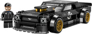 Set LEGO Speed Champions 77262 Ken Block 1965 Ford Mustang Hoonicorn RTR V1 montado: muscle car negro mate icónico con compressor V8 sobre capó, ruedas doradas, stickers HOONIGAN/Ford/Mustang/43/K Hoonigan y minifigura Ken Block con gorra - 345 piezas