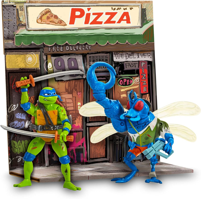 FAMOSA-TU821100 TMNT Movie Face Off 2 Packs - Leo vs Super Fly