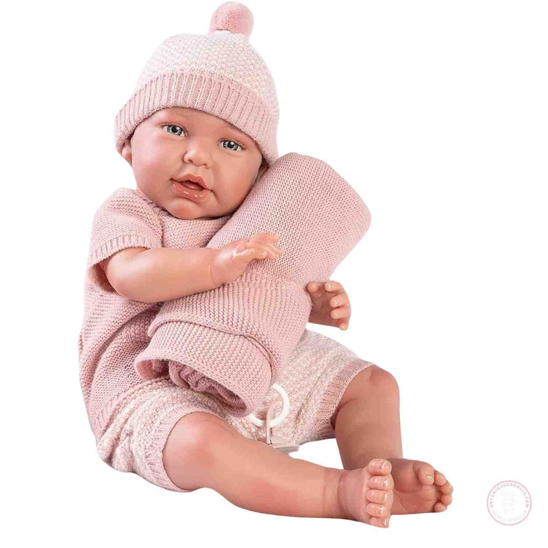 Reborn infantil con accesorios y certificado de juego
