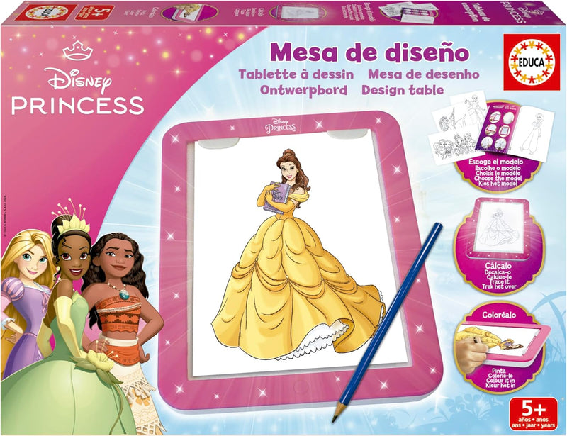 Mesa de Luz Princess Disney - Juego Creativo para Calcar y Dibujar
