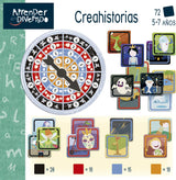Educa Borrás Creahistorias - ruleta giratoria y mecánica de juego para crear historias en familia