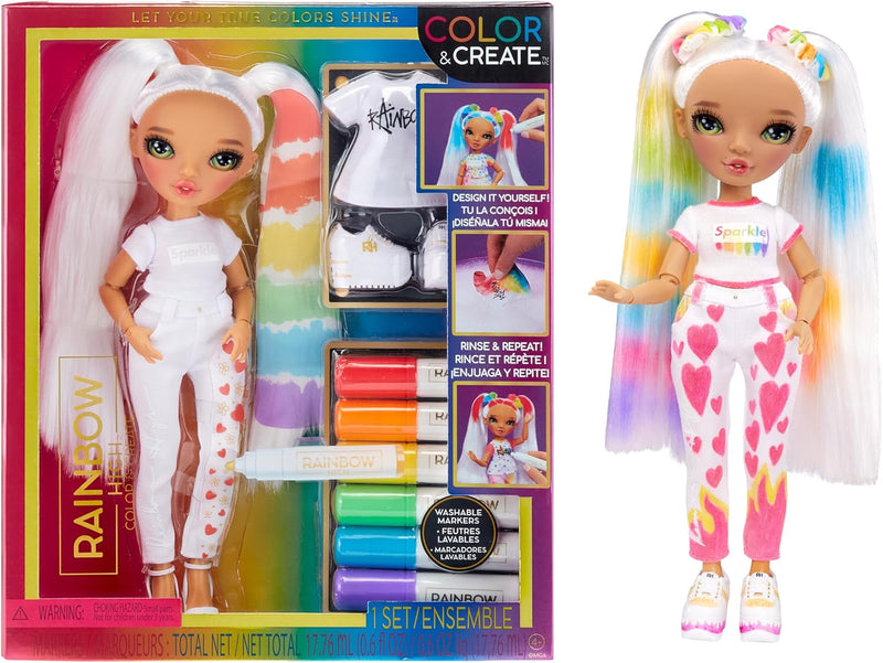 Rainbow High Color & Create Ojos Verdes - Muñeca Personalizable (500407)