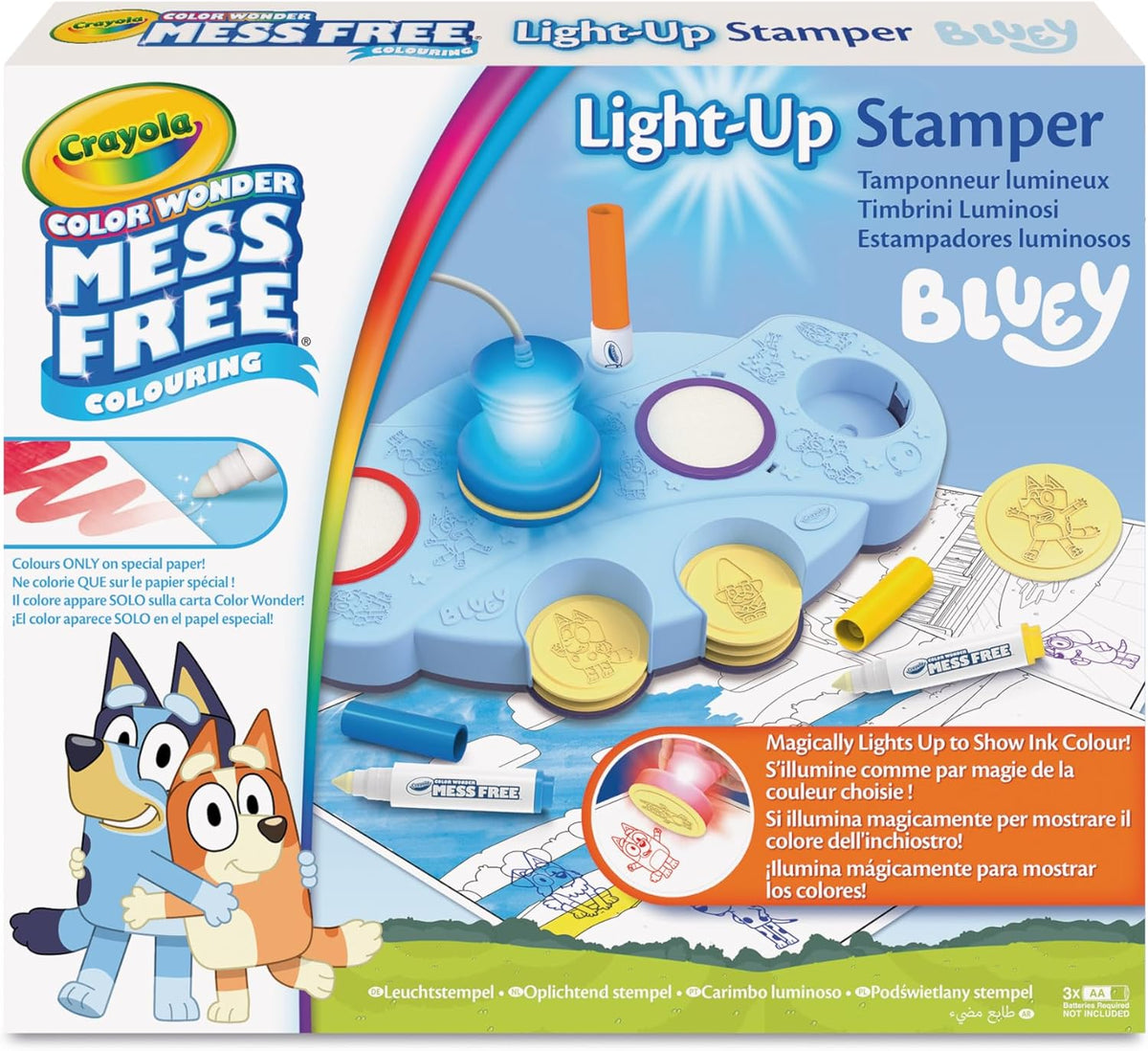 Crayola Color Wonder Estampines Mágicos Luminosos Bluey