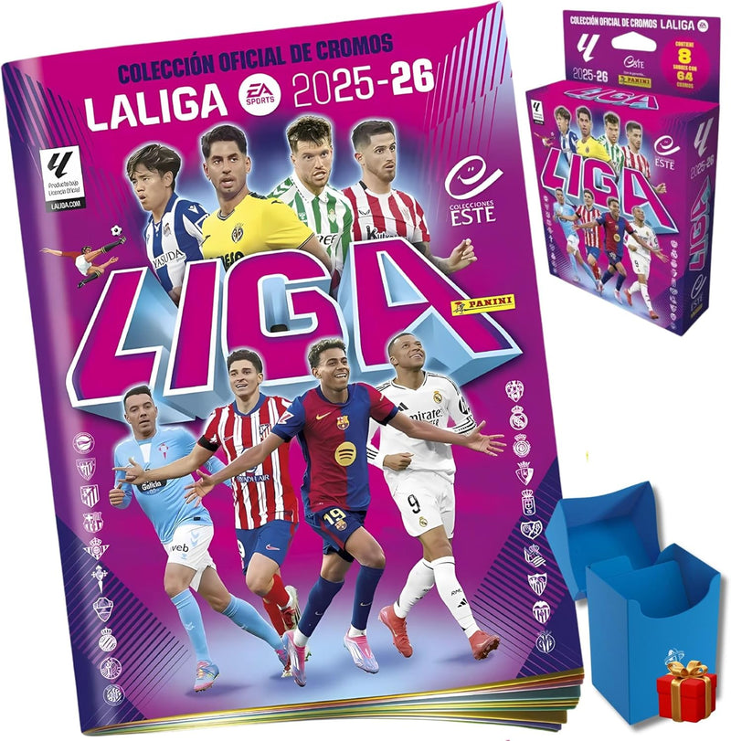 Pack Álbum + 8 Sobres + Deckbox Panini Liga Este 2025/26