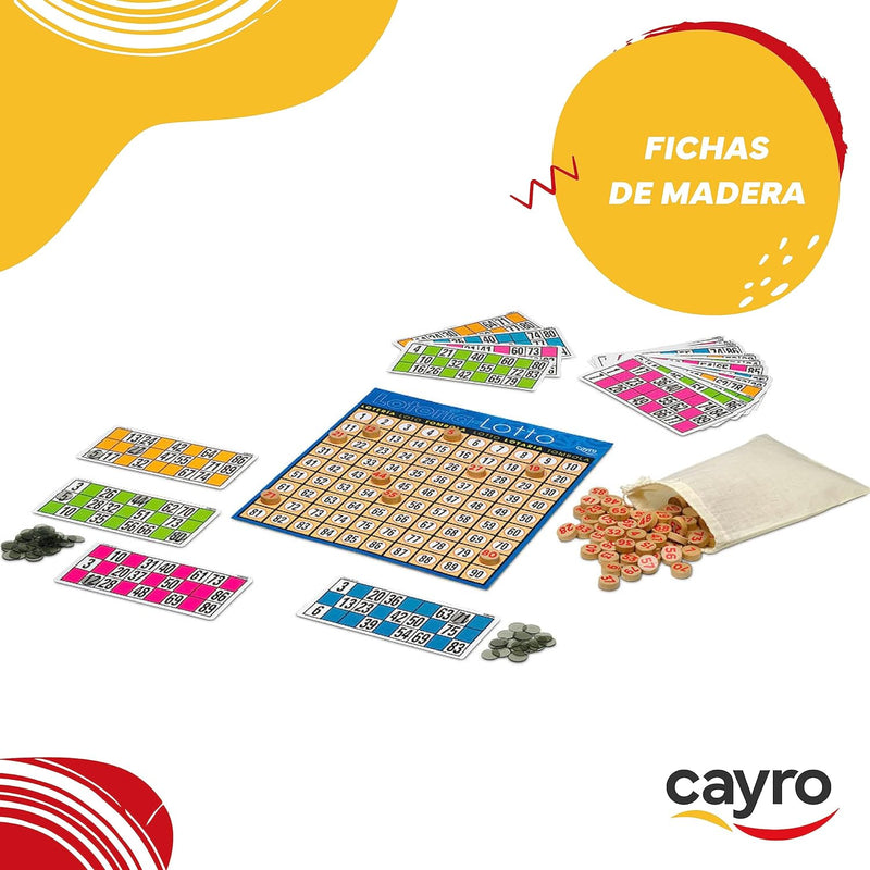 Cayro Bingo Lotto en Caja de Madera - Juego Clásico Premium CAYRO-749