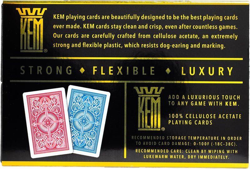 KEM Cartes à Jouer en Plastique Premium Rouge et Bleu Casino