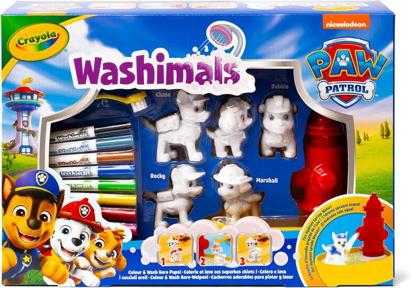 Crayola Washimals PAW Patrol - Set 5 Mascotas con Bañera Boca de Incendios