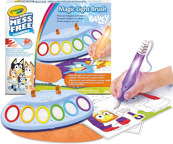Crayola Color Wonder Pincel Mágico Luminoso Bluey - Sin Manchas