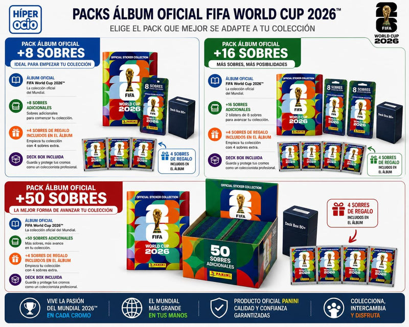 Pack Álbum + 16 Sobres Panini FIFA World Cup 2026